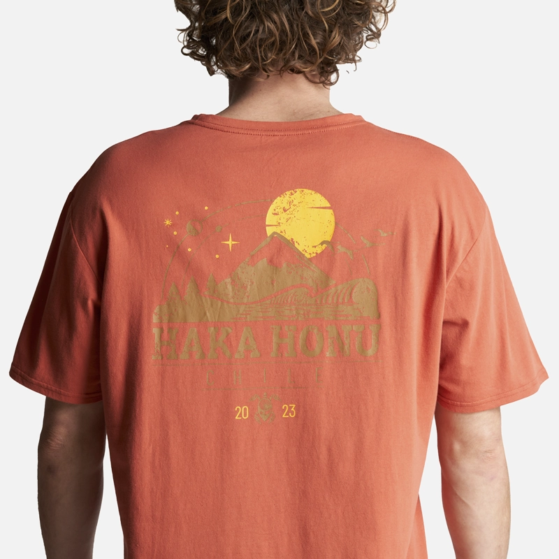 POLERA HOMBRE ATARDECER NARANJO HAKA HONU - 5