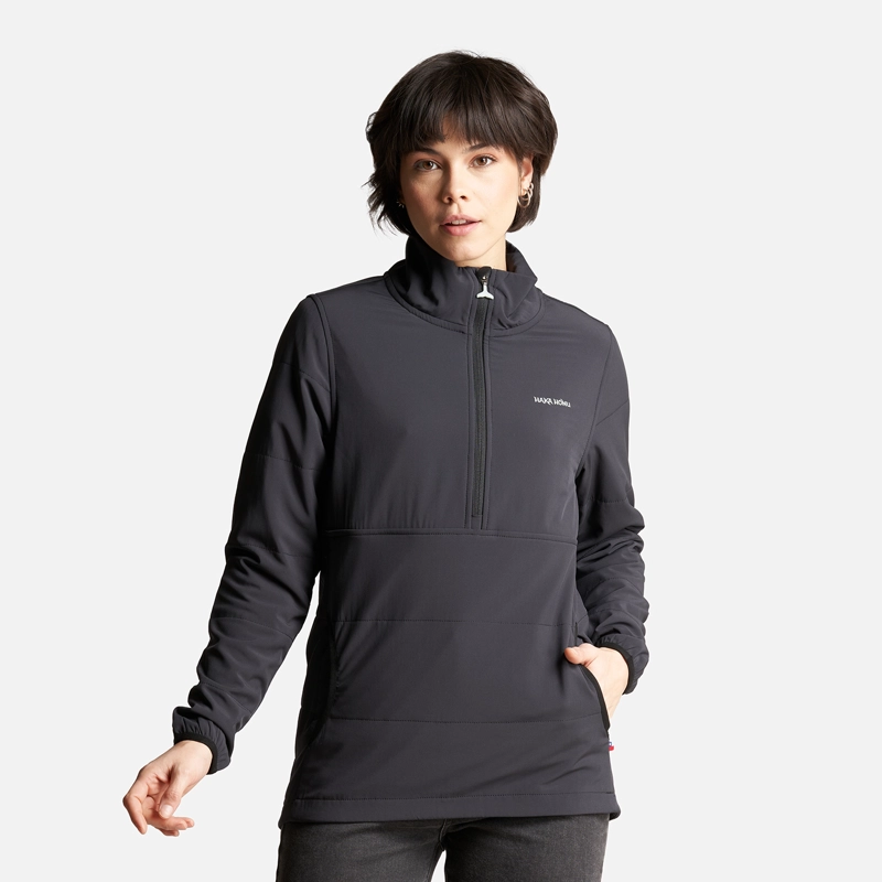 POLERON MUJER DEL SUR 1/4 ZIP SIN CAPUCHA  NEGRO HAKA HONU - 2