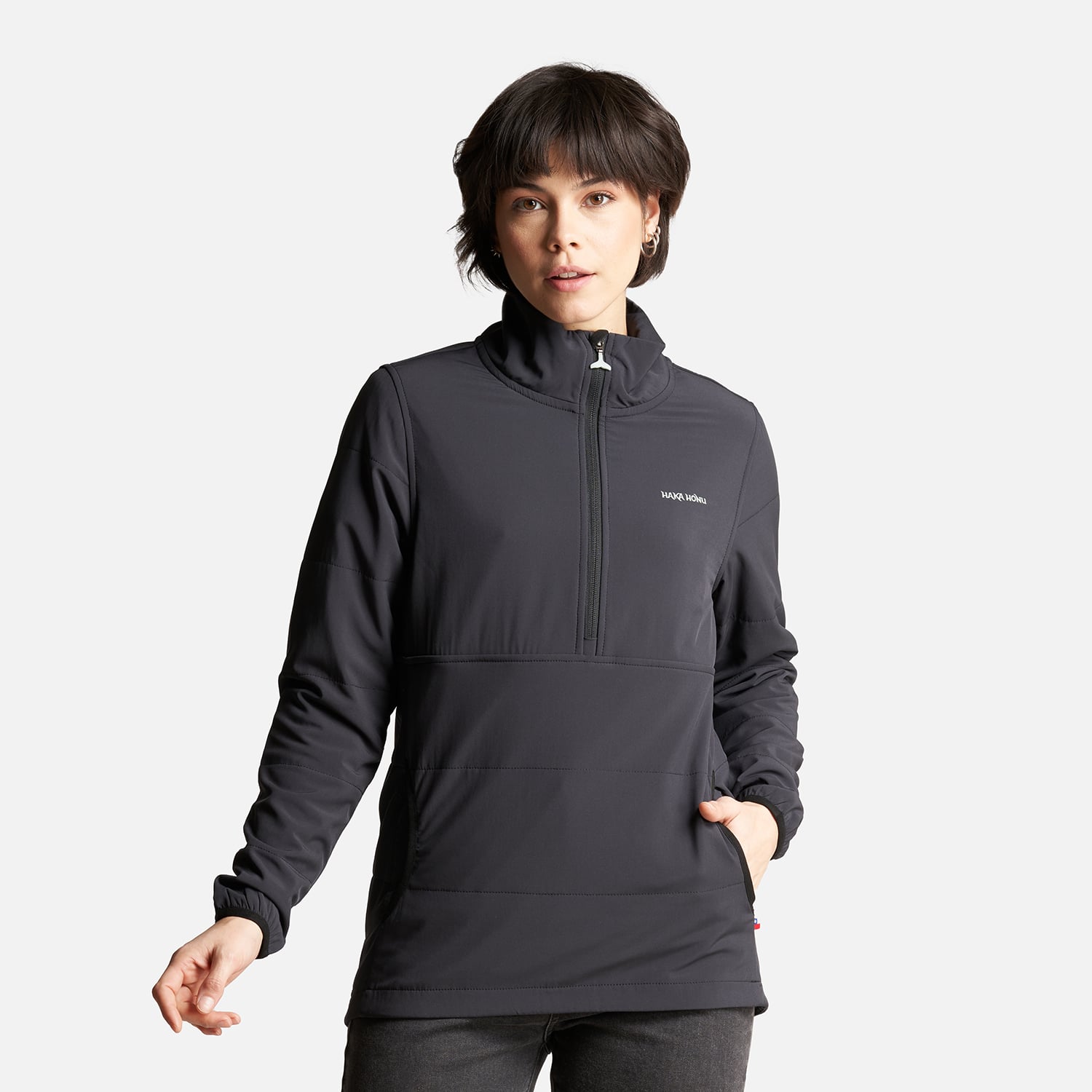 POLERON MUJER DEL SUR 1/4 ZIP SIN CAPUCHA  NEGRO HAKA HONU - 2