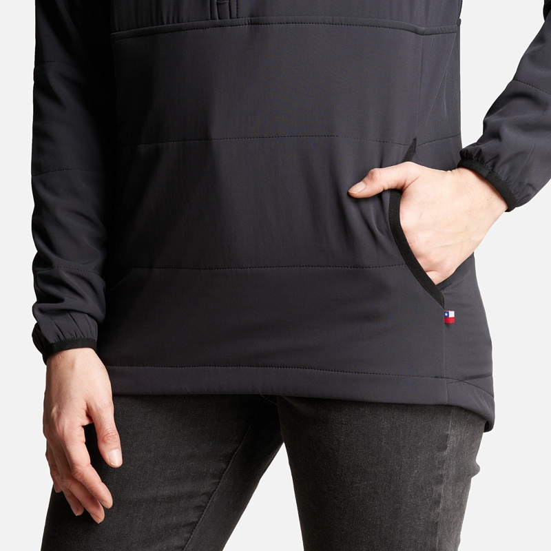 POLERON MUJER DEL SUR 1/4 ZIP SIN CAPUCHA  NEGRO HAKA HONU - 6