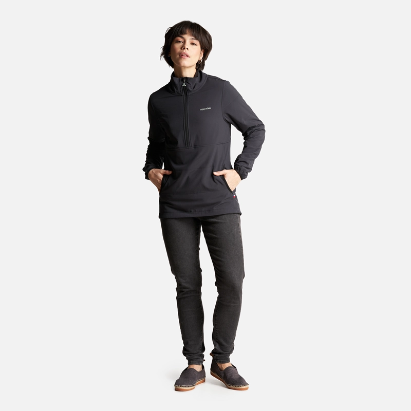 POLERON MUJER DEL SUR 1/4 ZIP SIN CAPUCHA  NEGRO HAKA HONU - 7