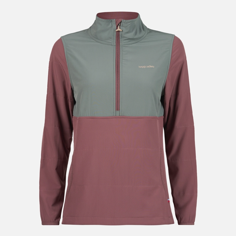 POLERON MUJER DEL SUR 1/4 ZIP SIN CAPUCHA  PALO ROSA HAKA HONU - 1