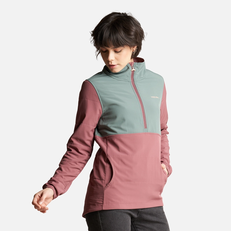 POLERON MUJER DEL SUR 1/4 ZIP SIN CAPUCHA  PALO ROSA HAKA HONU - 3