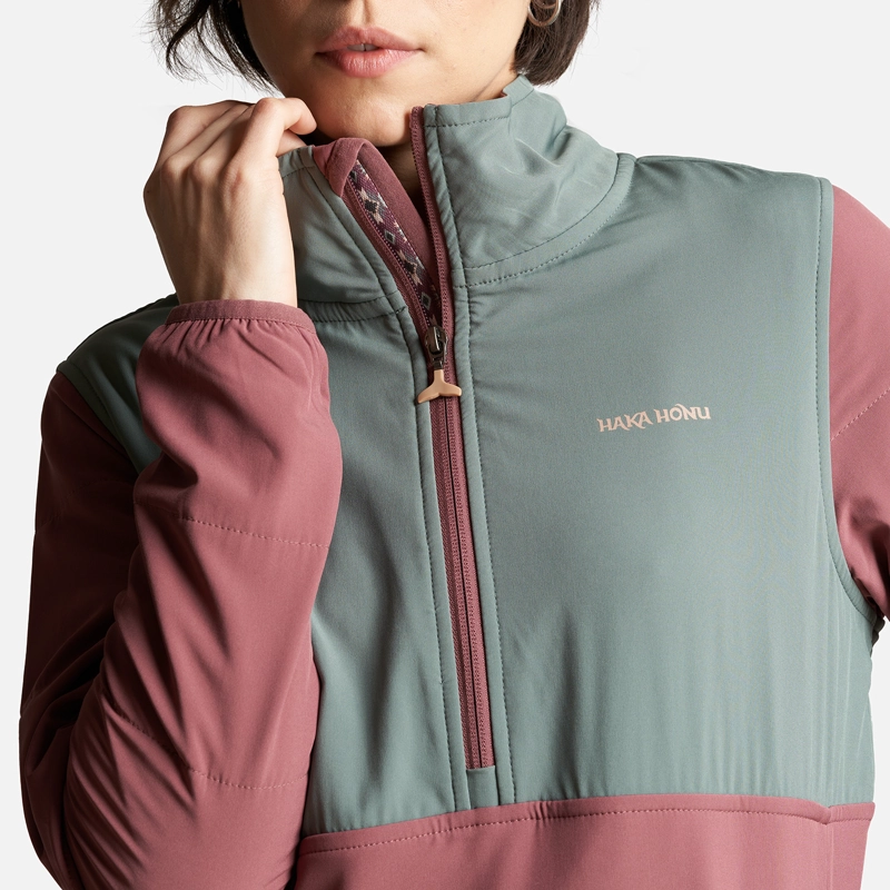 POLERON MUJER DEL SUR 1/4 ZIP SIN CAPUCHA  PALO ROSA HAKA HONU - 5