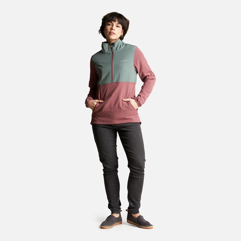 POLERON MUJER DEL SUR 1/4 ZIP SIN CAPUCHA  PALO ROSA HAKA HONU - 7