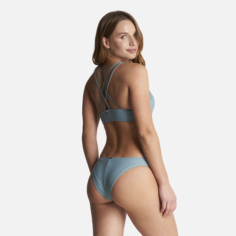 TRAJE DE BAÑO MUJER HAKA HONU FONDO DE BIKINI CELESTE - 4