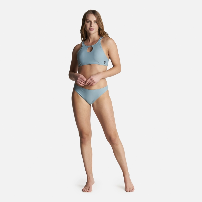 TRAJE DE BAÑO MUJER HAKA HONU FONDO DE BIKINI CELESTE - 7