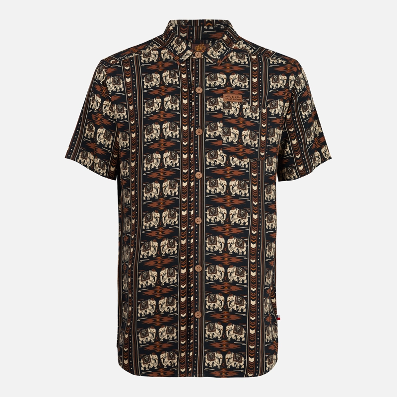 CAMISA HOMBRE GOOD KARMA FULL PRINT NEGRO HAKA HONU - 1