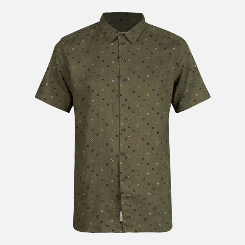 CAMISA HOMBRE ONE WAY SHORT SLEEVE SHIRT PRINT VERDE MILITAR LIPPI - 1