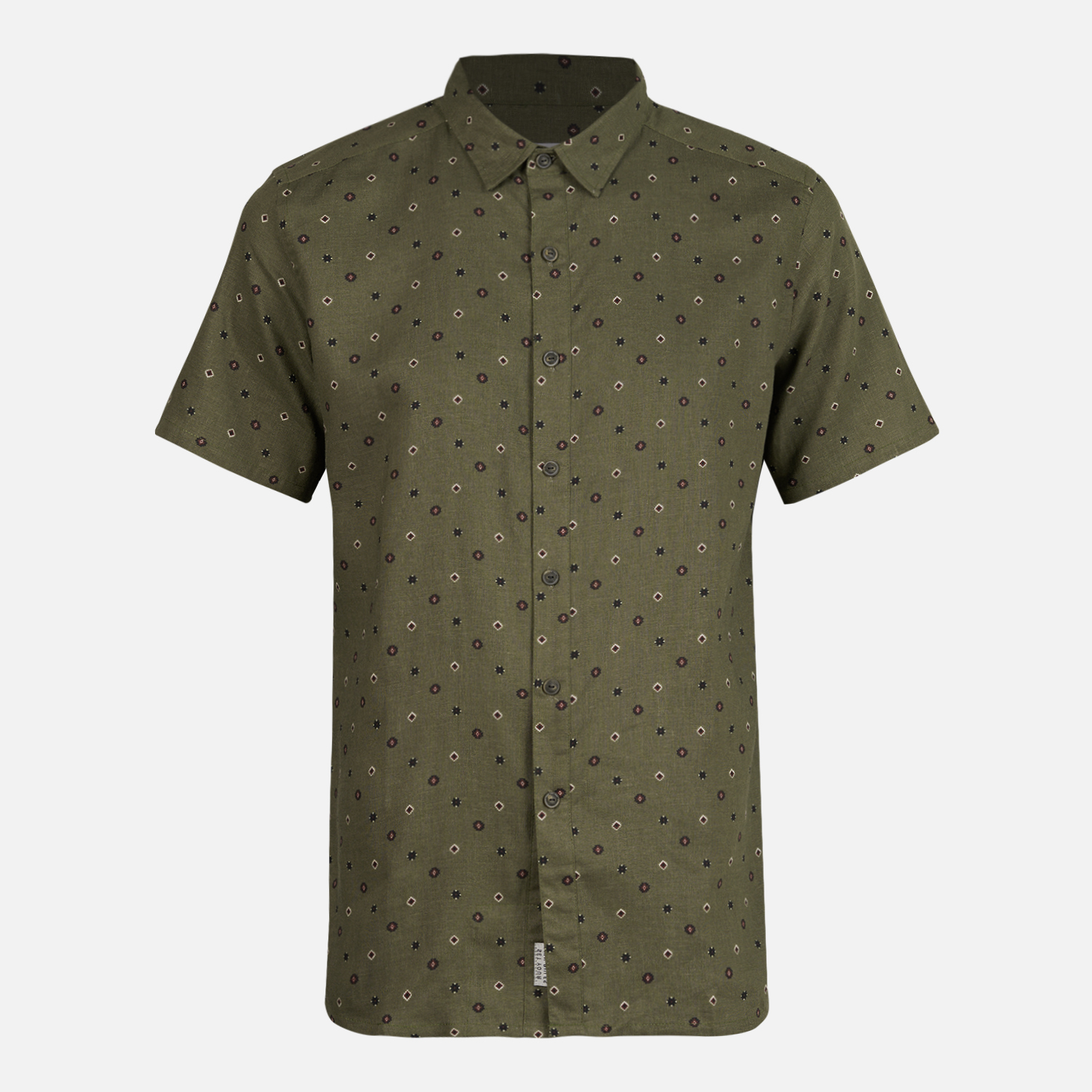 CAMISA HOMBRE ONE WAY SHORT SLEEVE SHIRT PRINT VERDE MILITAR LIPPI - 1