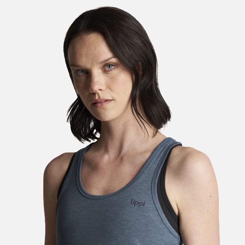 POLERA MUJER SUMMIT UV-STOP TANK AZUL GRISACEO LIPPI - 5