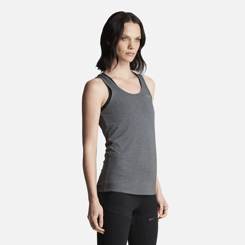 POLERA MUJER SUMMIT UV-STOP TANK GRIS MEDIO LIPPI - 3