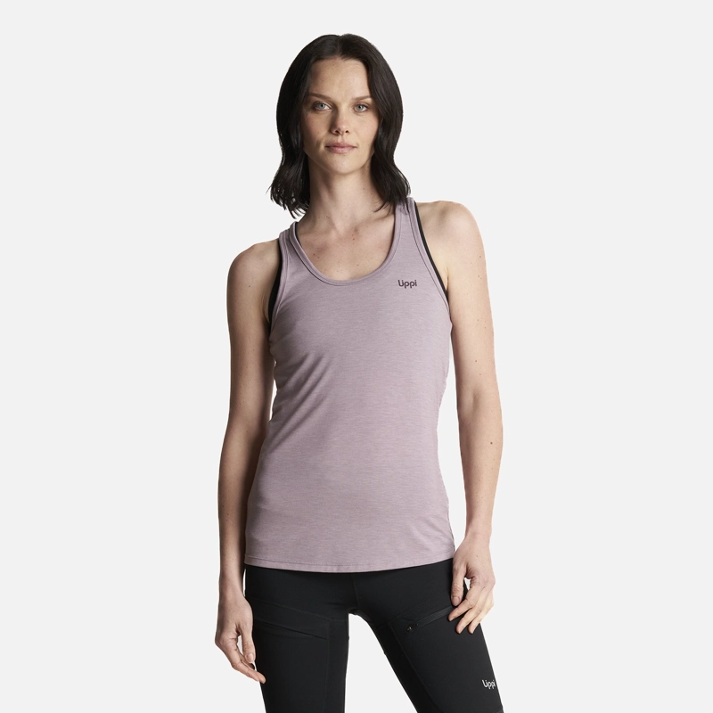 POLERA MUJER SUMMIT UV-STOP TANK MELANGE MALVA LIPPI - 2