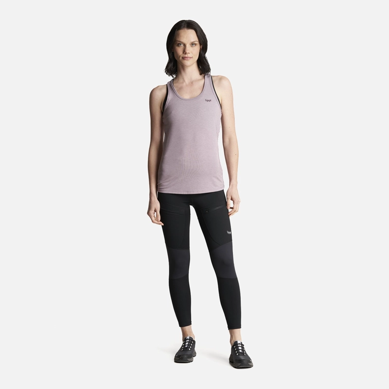 POLERA MUJER SUMMIT UV-STOP TANK MELANGE MALVA LIPPI - 6