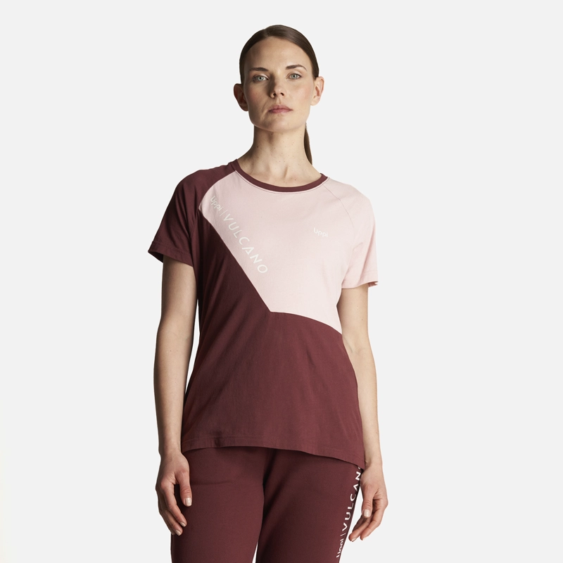POLERA MUJER VULCANO COTTON SS T-SHIRT VINO LIPPI - 2