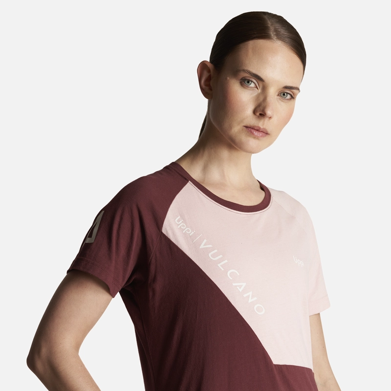 POLERA MUJER VULCANO COTTON SS T-SHIRT VINO LIPPI - 5
