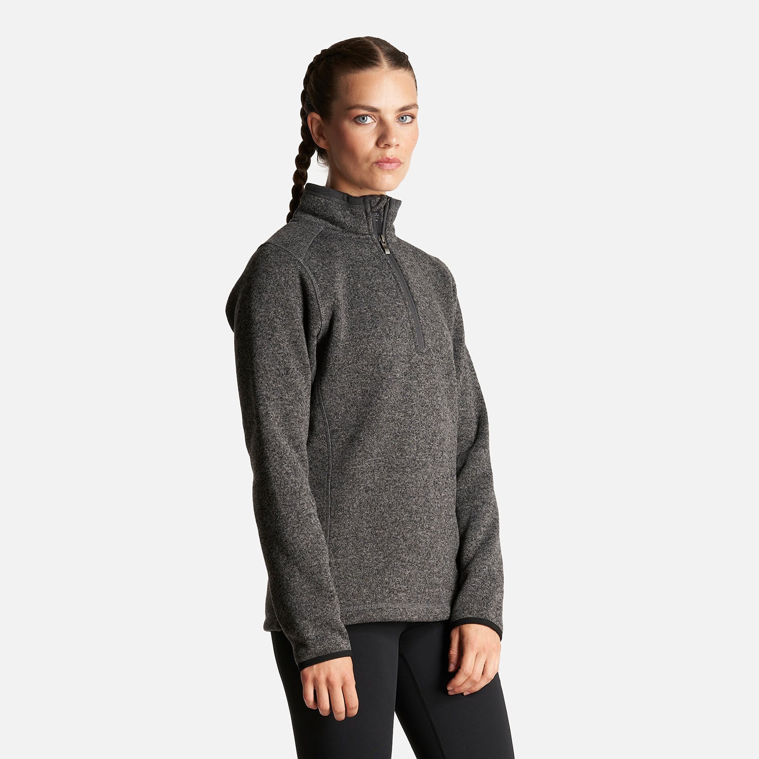 POLERON MUJER CORONADO BLEND-PRO JACKET 1/4 ZIP MELANGE NEGRO LIPPI - 3