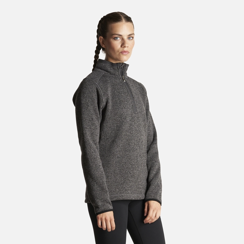 POLERON MUJER CORONADO BLEND-PRO JACKET 1/4 ZIP MELANGE NEGRO LIPPI - 3