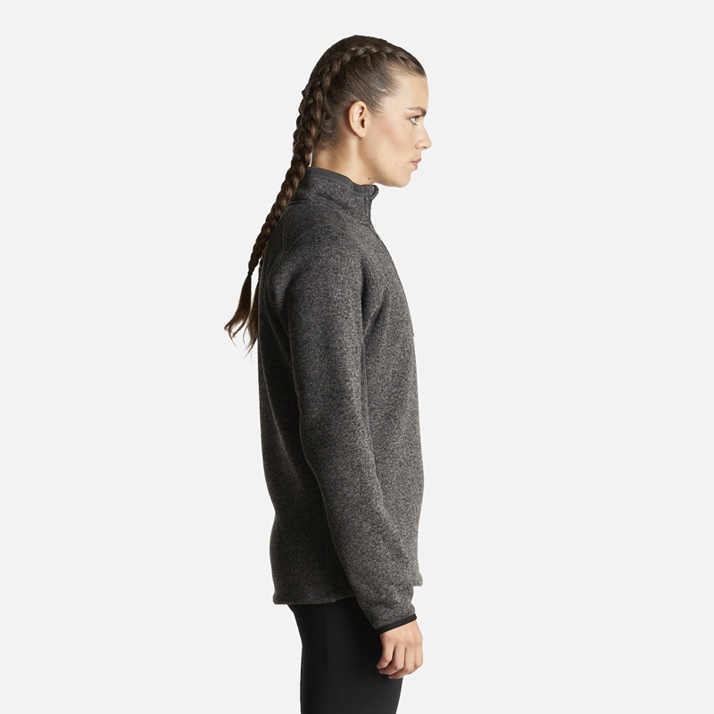 POLERON MUJER CORONADO BLEND-PRO JACKET 1/4 ZIP MELANGE NEGRO LIPPI - 4
