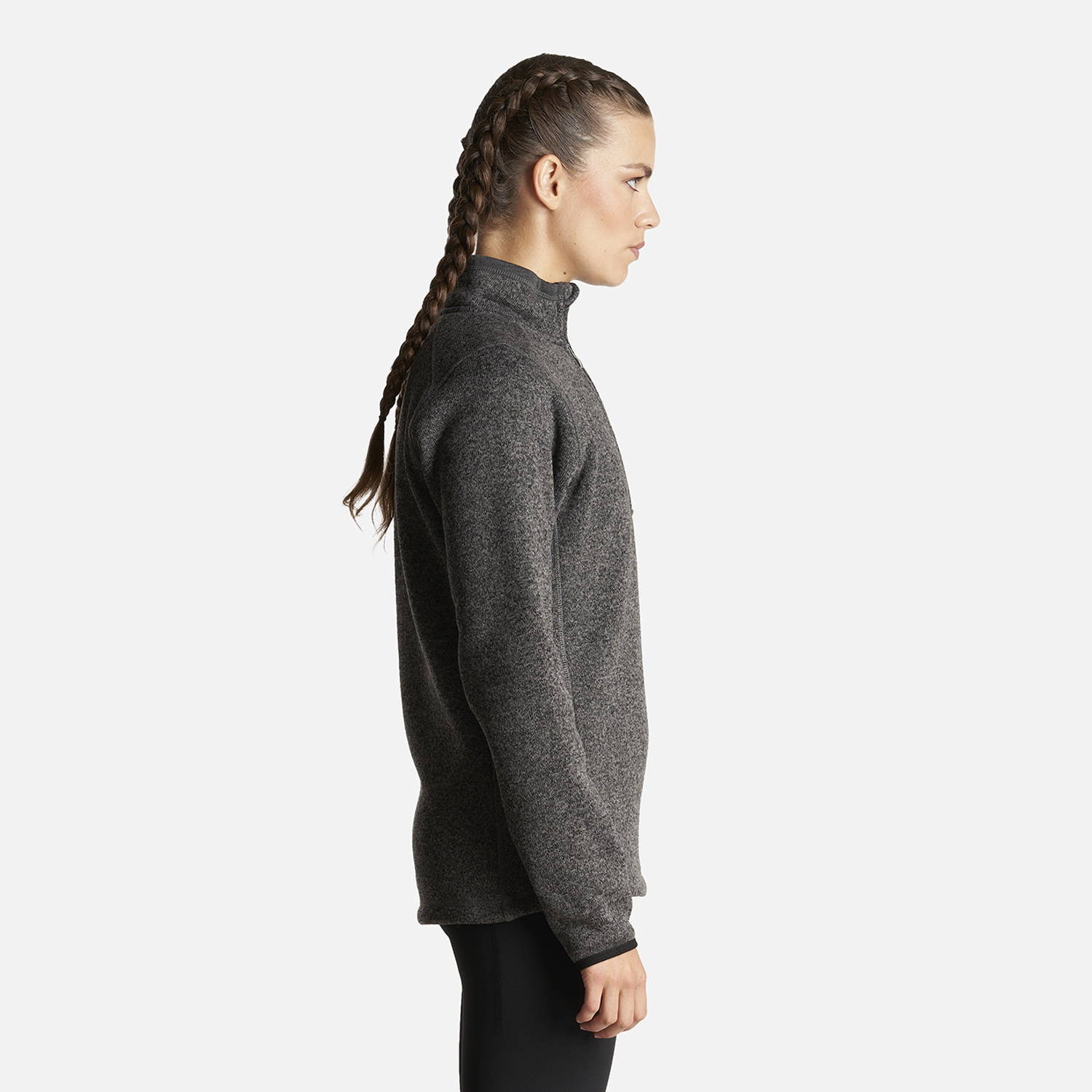 POLERON MUJER CORONADO BLEND-PRO JACKET 1/4 ZIP MELANGE NEGRO LIPPI - 4
