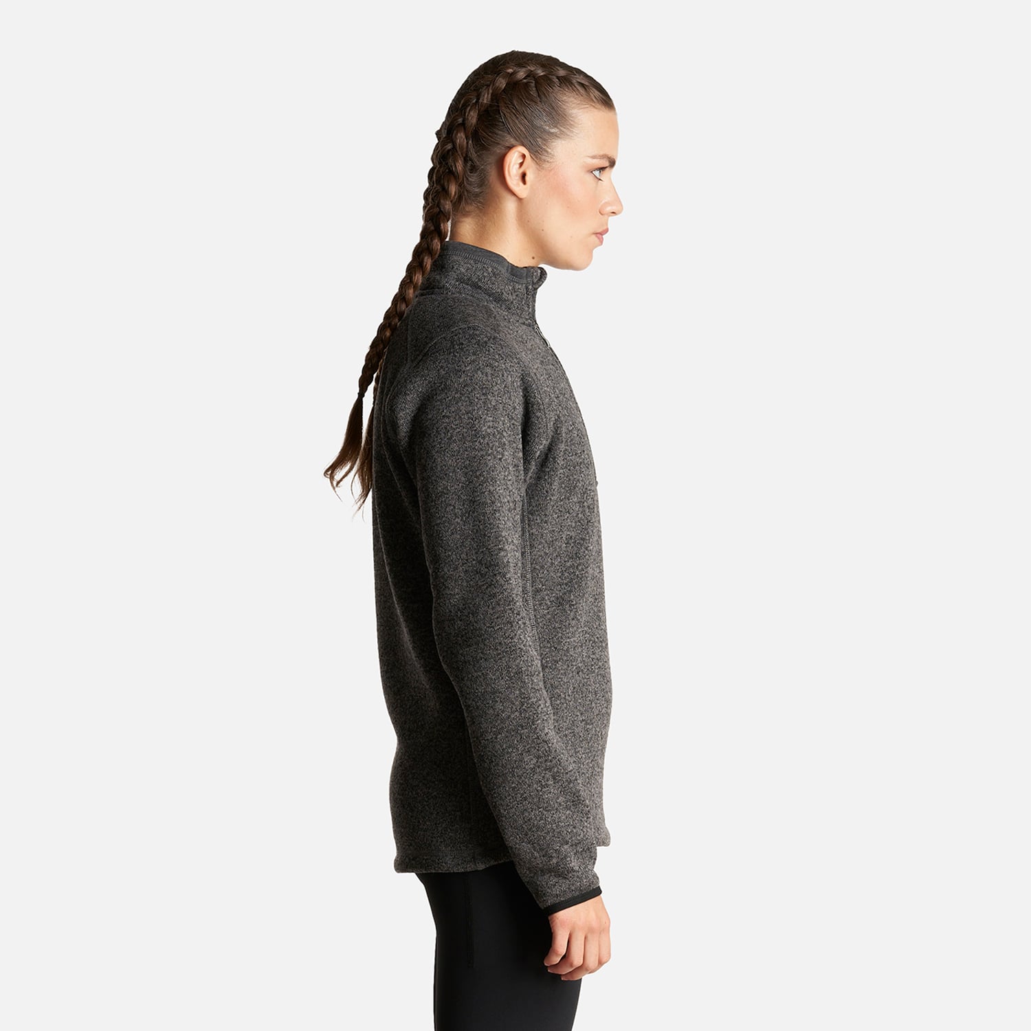 POLERON MUJER CORONADO BLEND-PRO JACKET 1/4 ZIP MELANGE NEGRO LIPPI - 4