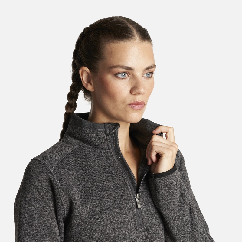 POLERON MUJER CORONADO BLEND-PRO JACKET 1/4 ZIP MELANGE NEGRO LIPPI - 6