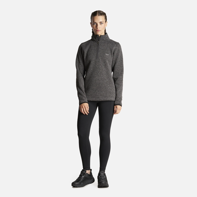 POLERON MUJER CORONADO BLEND-PRO JACKET 1/4 ZIP MELANGE NEGRO LIPPI - 7