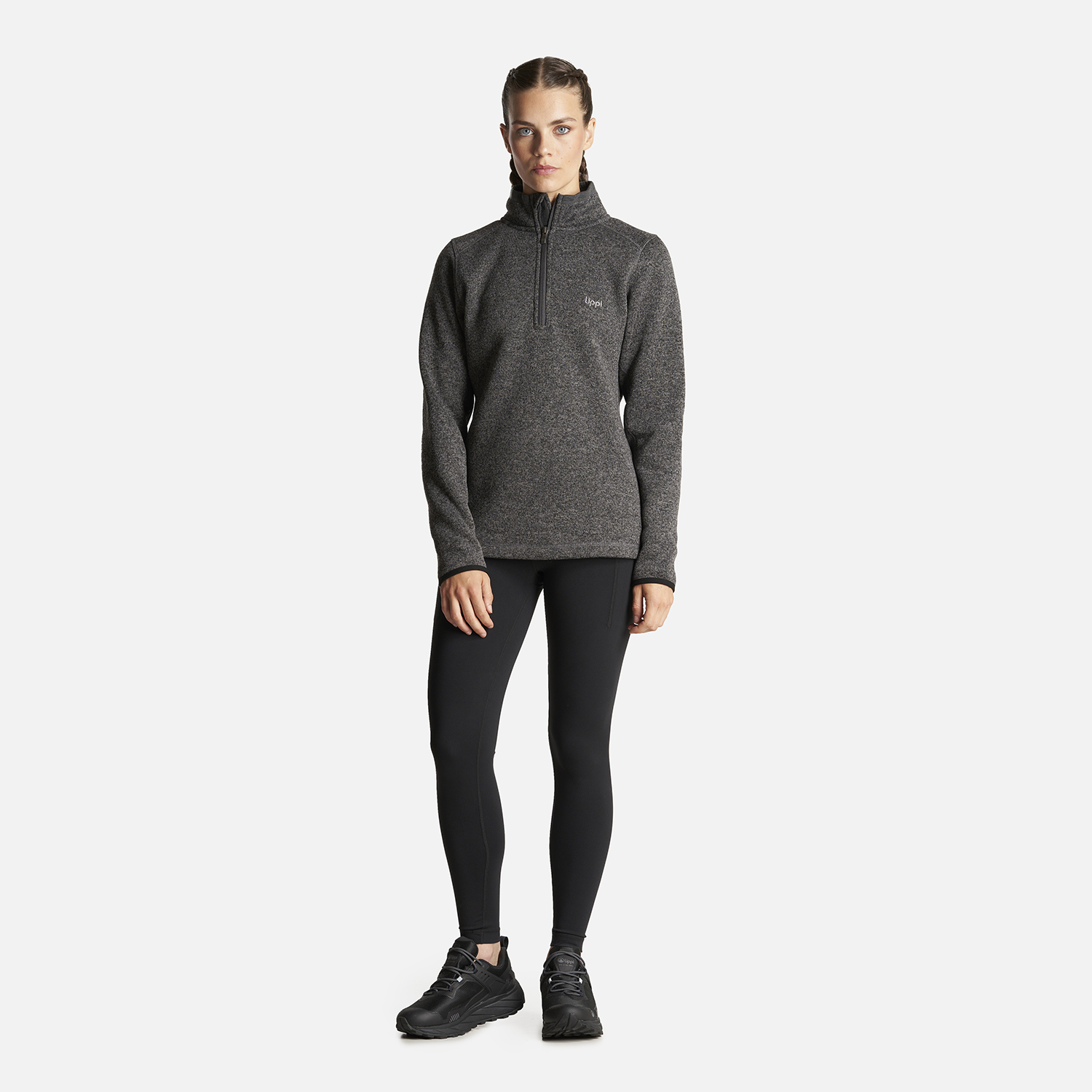 POLERON MUJER CORONADO BLEND-PRO JACKET 1/4 ZIP MELANGE NEGRO LIPPI - 7