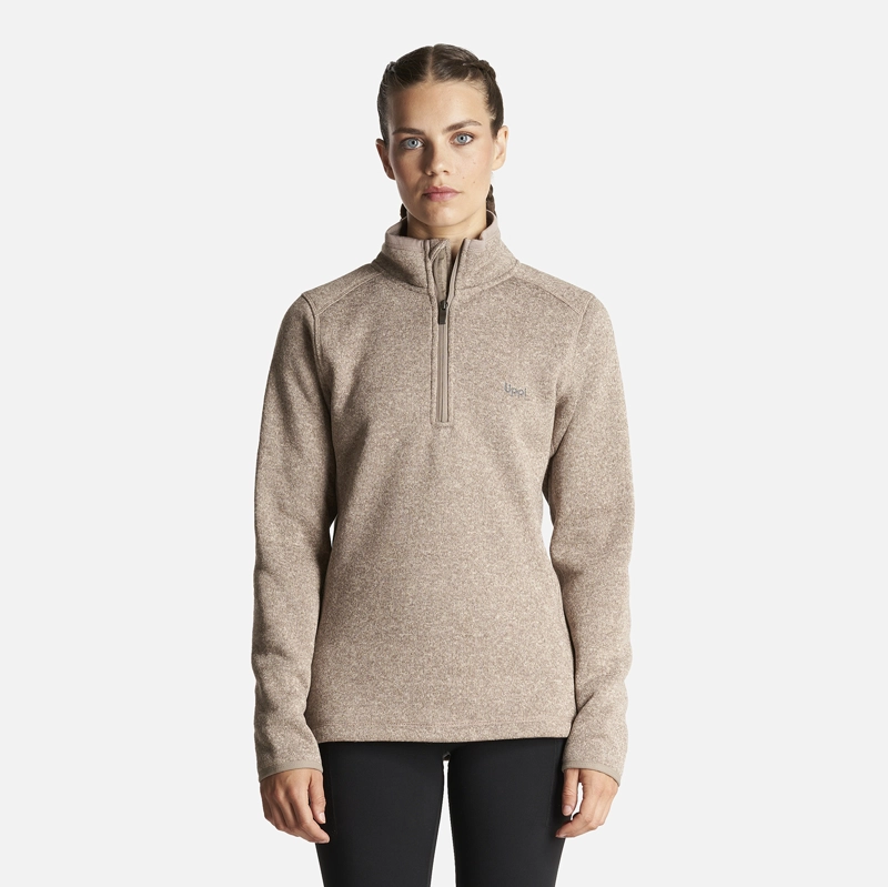 POLERON MUJER CORONADO THERM-PRO PULLOVER MELANGE BEIGE LIPPI - 2