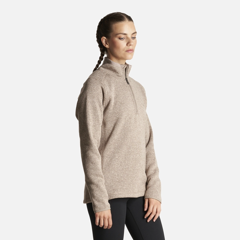 POLERON MUJER CORONADO THERM-PRO PULLOVER MELANGE BEIGE LIPPI - 3
