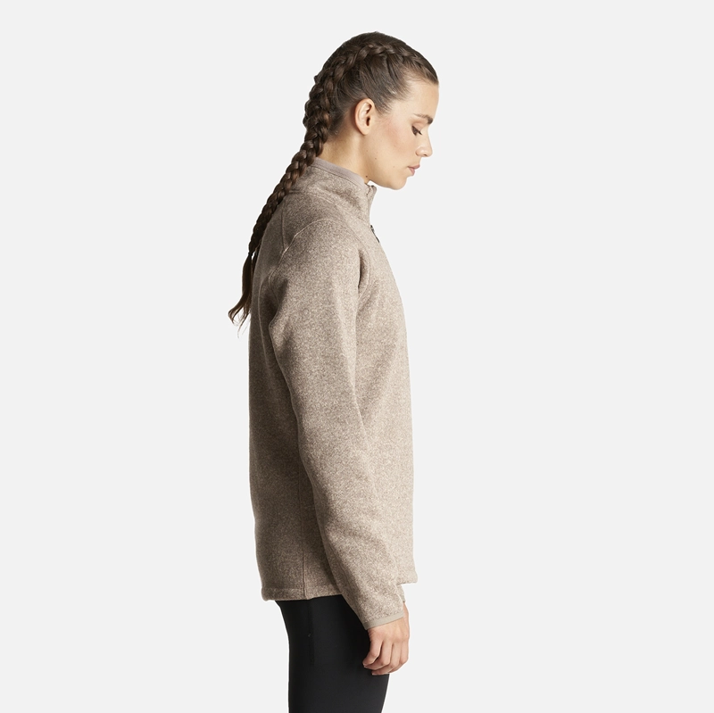POLERON MUJER CORONADO THERM-PRO PULLOVER MELANGE BEIGE LIPPI - 4