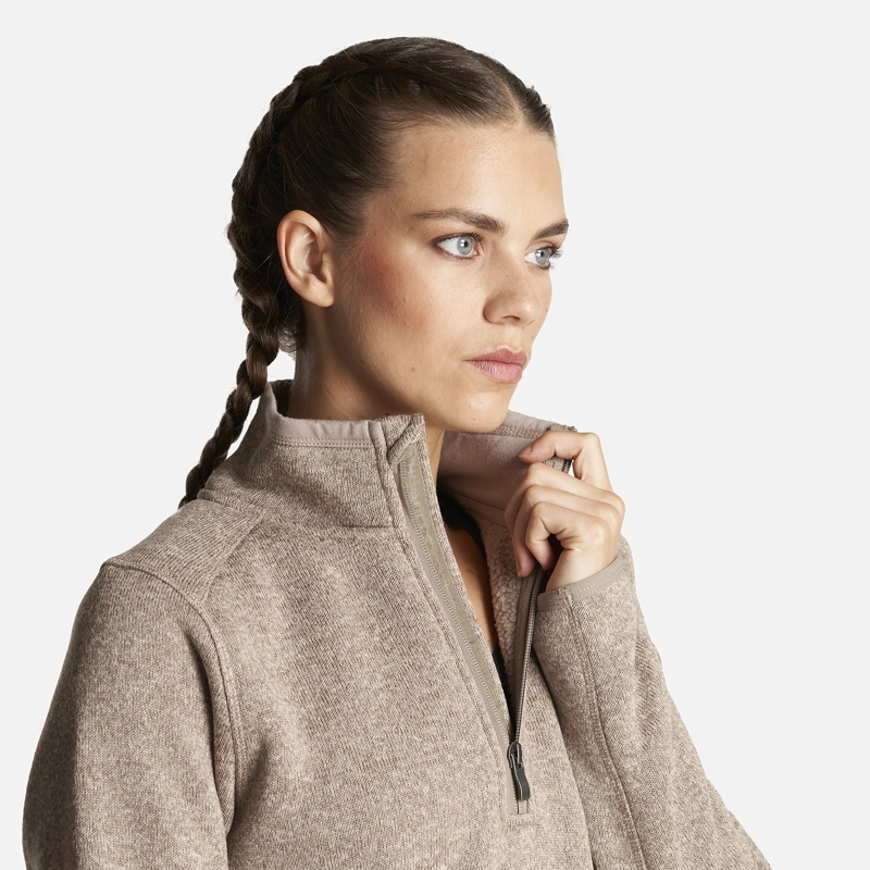 POLERON MUJER CORONADO THERM-PRO PULLOVER MELANGE BEIGE LIPPI - 5