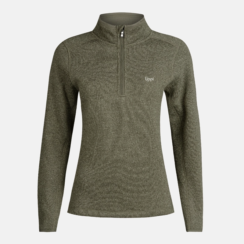 LIPPI POLERON MUJER CORONADO THERM-PRO PULLOVER MELANGE VERDE OSCURO LIPPI