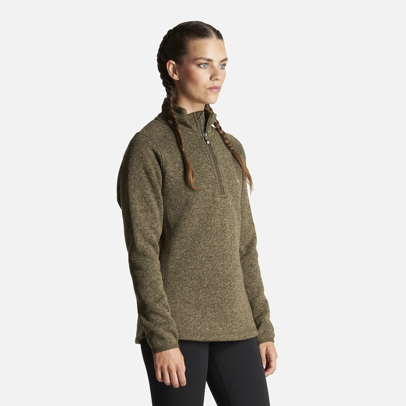 POLERON MUJER CORONADO THERM-PRO PULLOVER MELANGE VERDE OSCURO LIPPI - 3
