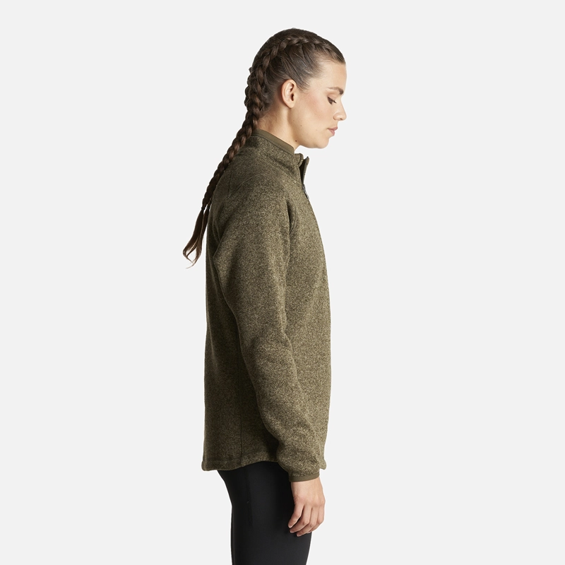 POLERON MUJER CORONADO THERM-PRO PULLOVER MELANGE VERDE OSCURO LIPPI - 4