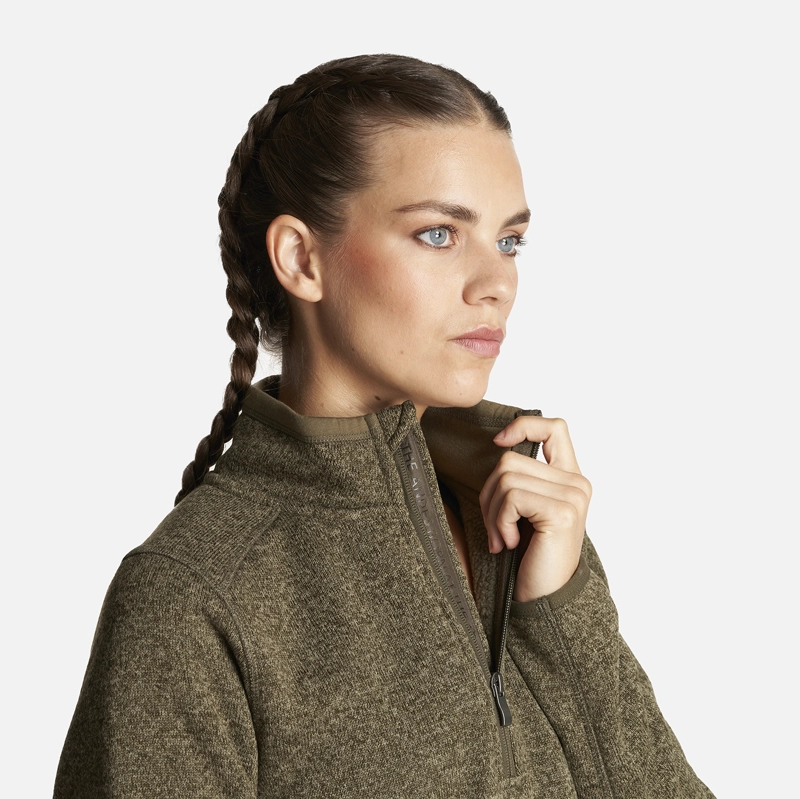 POLERON MUJER CORONADO THERM-PRO PULLOVER MELANGE VERDE OSCURO LIPPI - 6