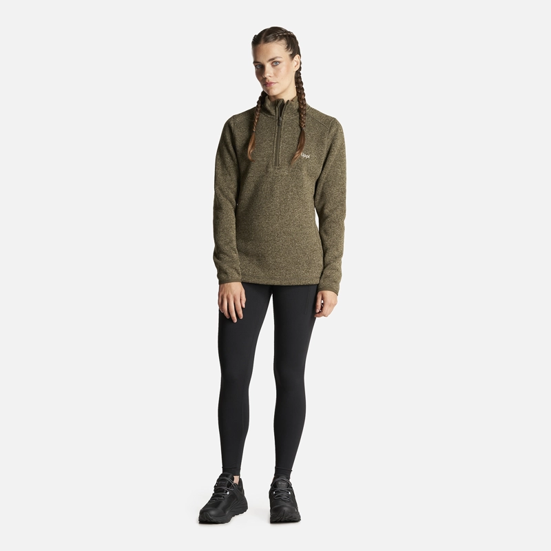 POLERON MUJER CORONADO THERM-PRO PULLOVER MELANGE VERDE OSCURO LIPPI - 7