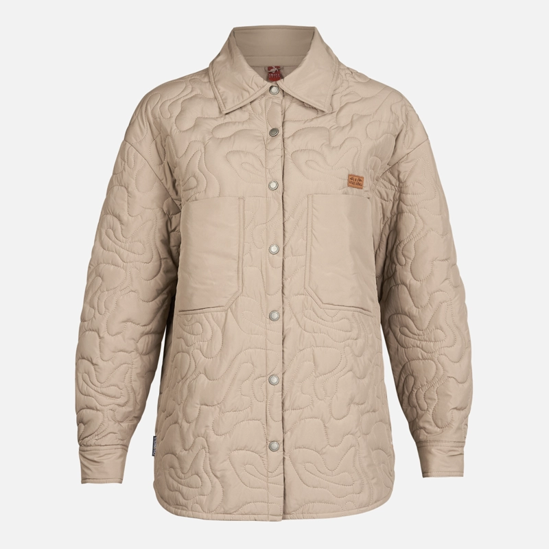 CAMISA MUJER PSICODELICA TAUPE HAKA HONU - 1
