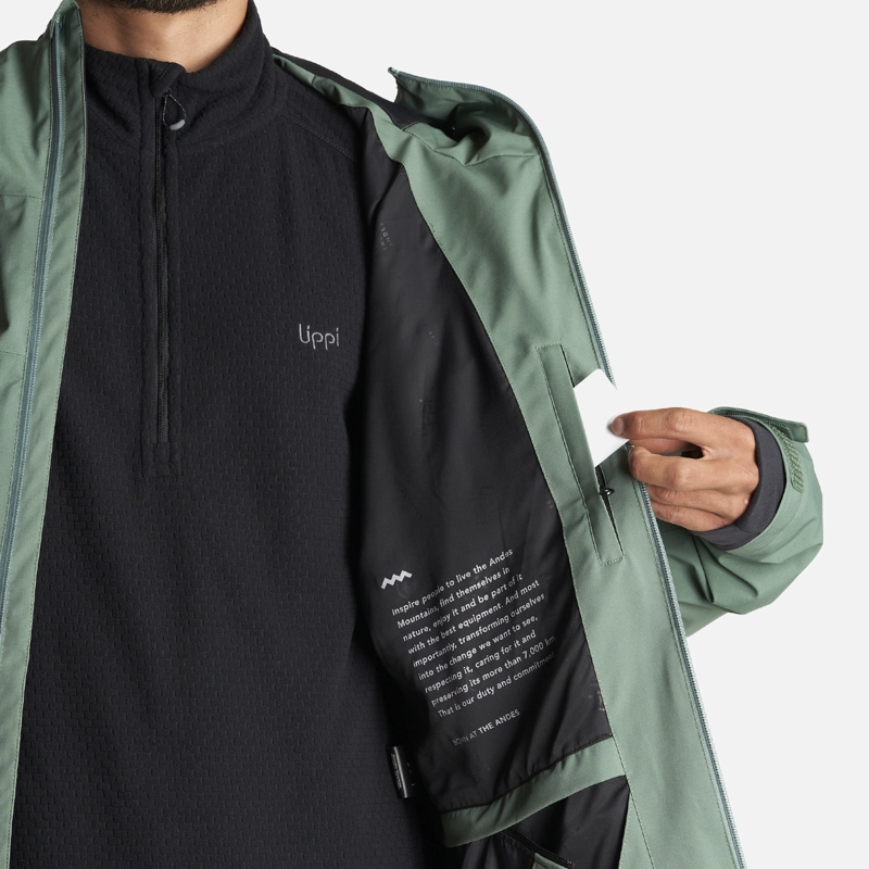 CHAQUETA HOMBRE SIERRA NEVADA B-DRY LIGHT HOODY JACKET VERDE BOTELLA LIPPI - 9