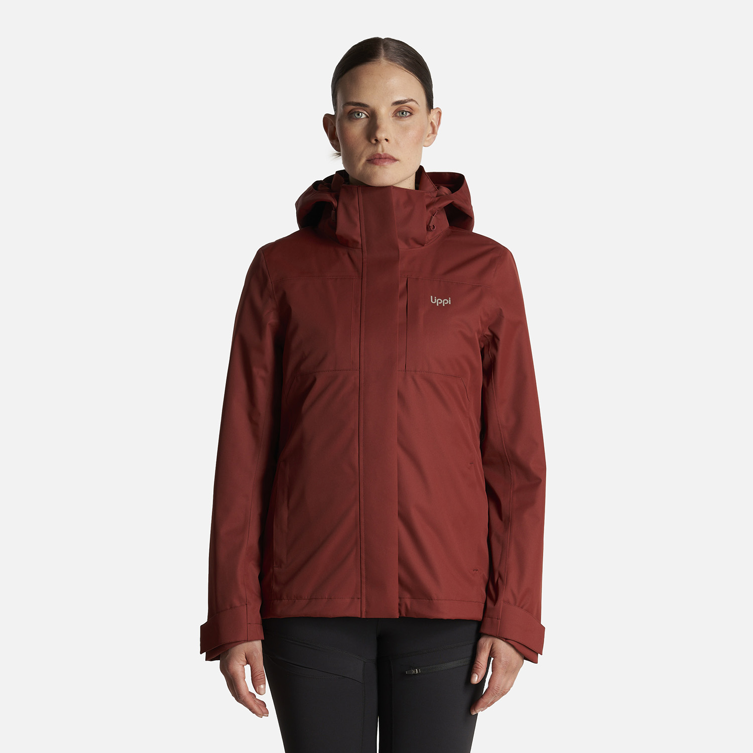 CHAQUETA MUJER TRES CRUCES FUSION-3 HOODY JACKET VINO/CREMA  LIPPI - 2