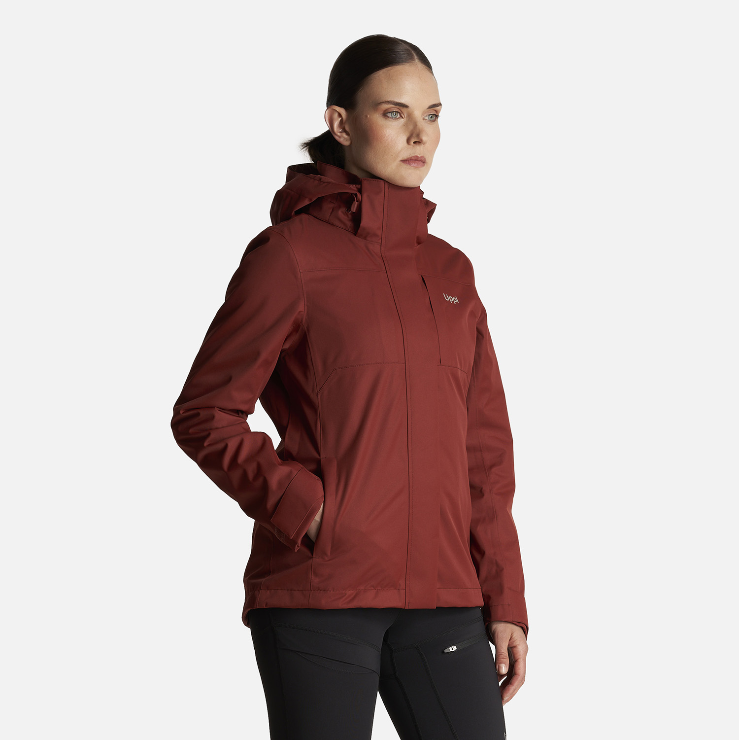 CHAQUETA MUJER TRES CRUCES FUSION-3 HOODY JACKET VINO/CREMA  LIPPI - 3