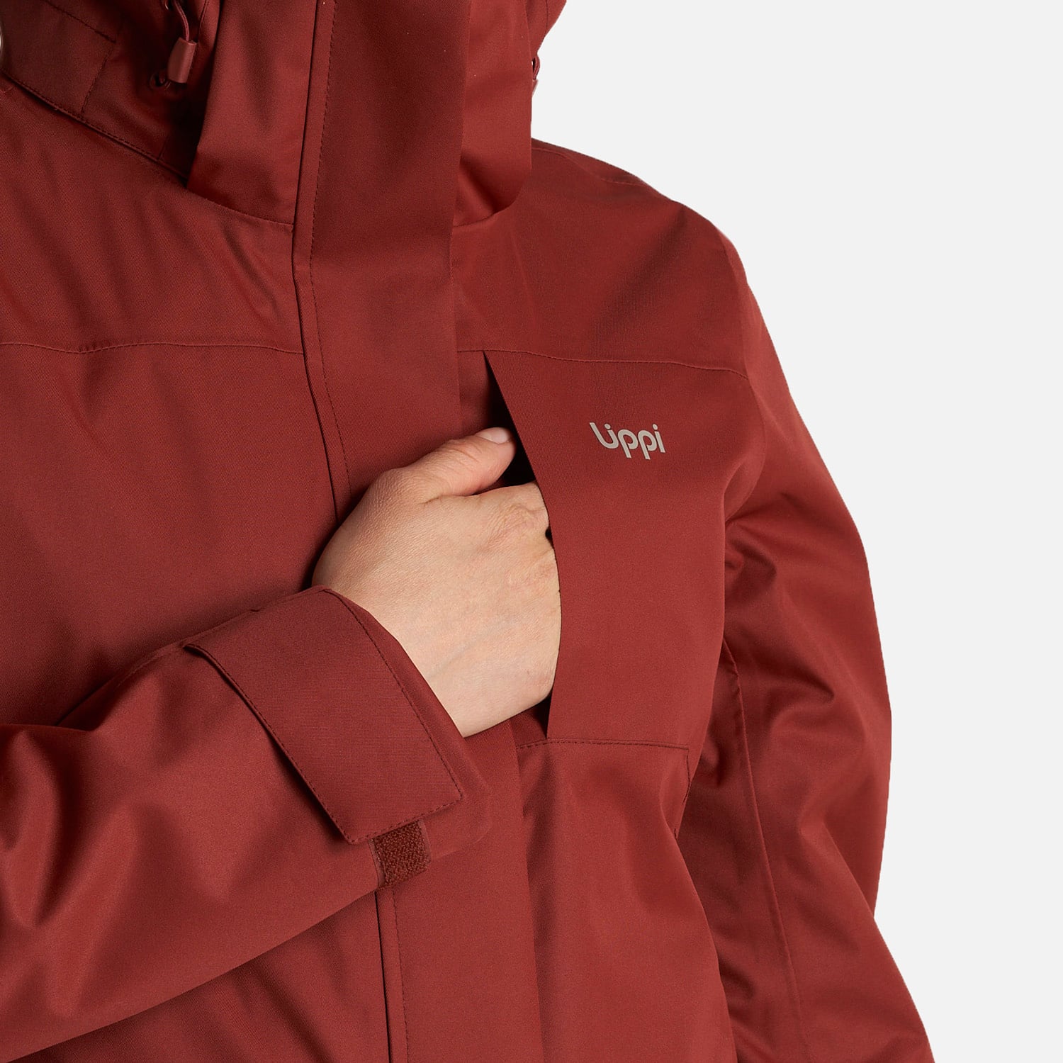CHAQUETA MUJER TRES CRUCES FUSION-3 HOODY JACKET VINO/CREMA  LIPPI - 8