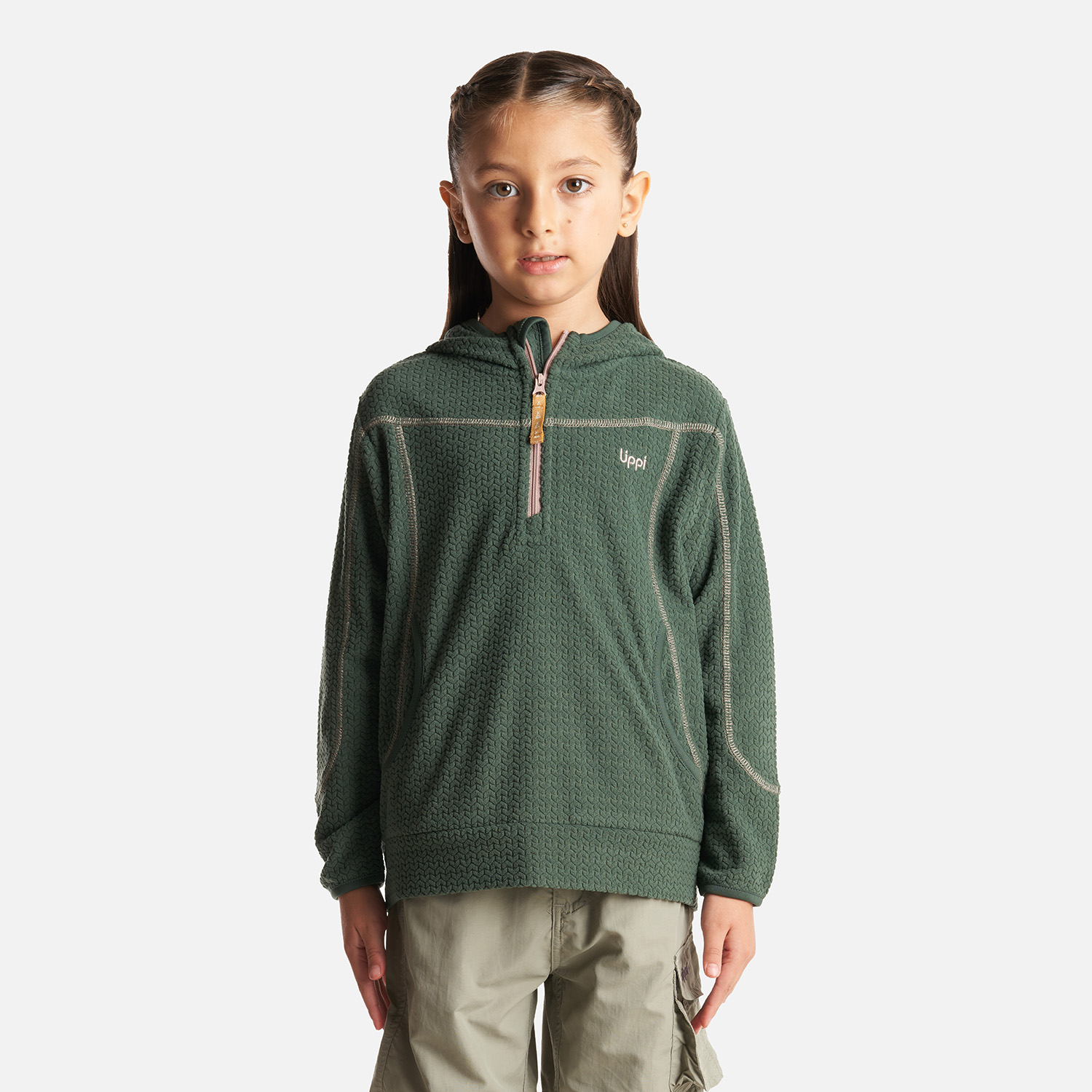 POLERÓN NIÑA LIPPI VERDE SALTAMONTES NANO-F 14 ZIP HOODY BOTELLA - 2