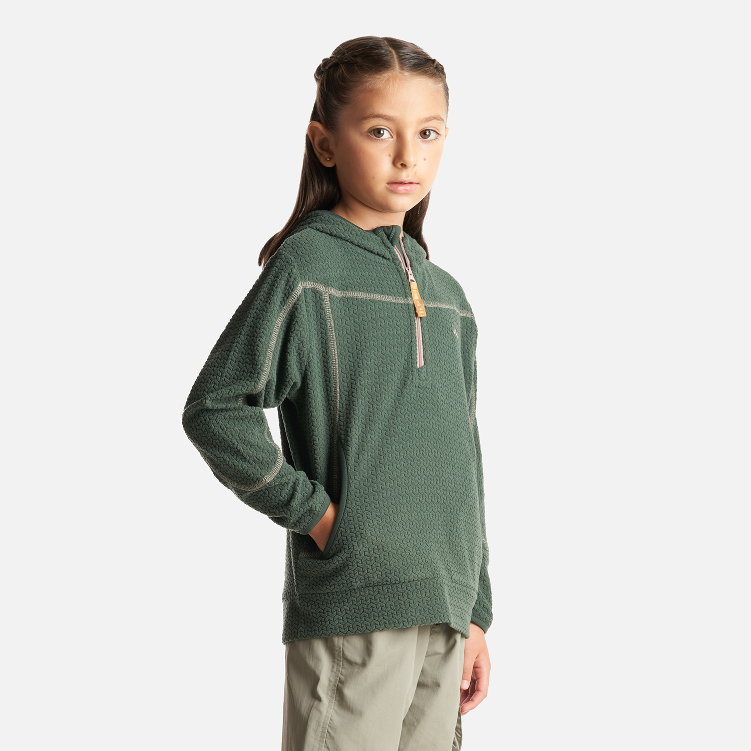 POLERÓN NIÑA LIPPI VERDE SALTAMONTES NANO-F 14 ZIP HOODY BOTELLA - 3