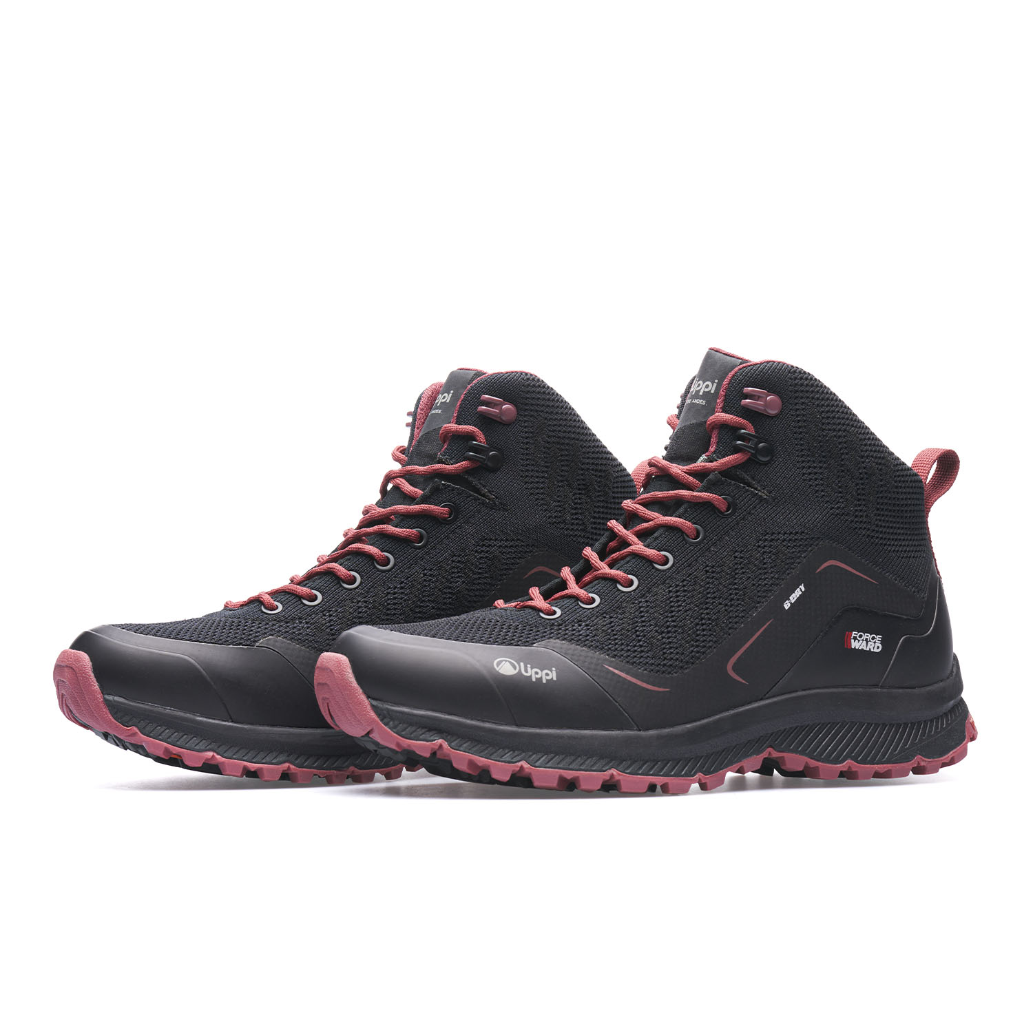 BOTIN MUJER LIGHT ROCK MID ECO NEGRO ROSA LIPPI - 3