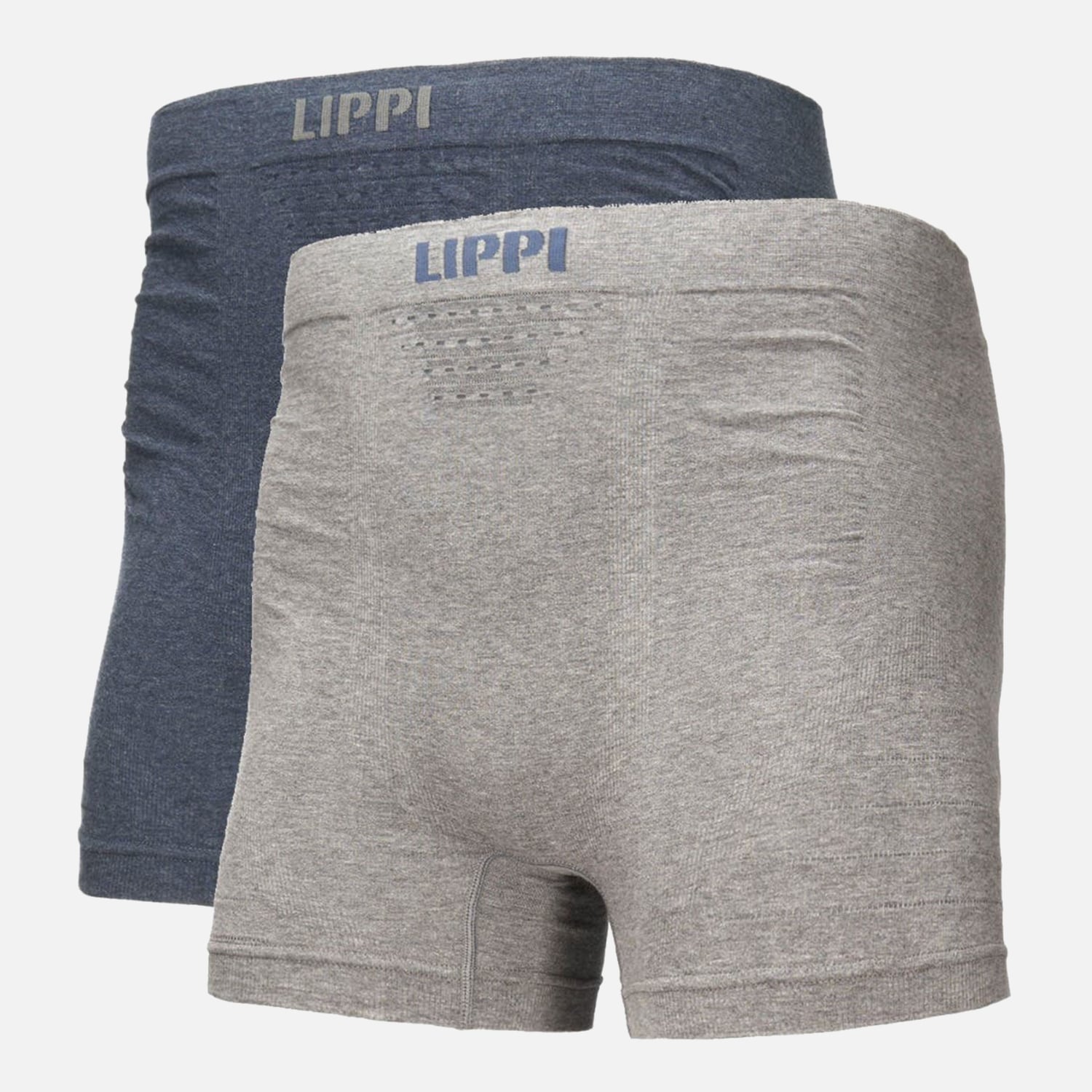 ROPA INTERIOR HOMBRE PACK SKINTEC SEAMLESS BOXER GRIS MEDIO Y AZUL MARINO LIPPI I23 - 1