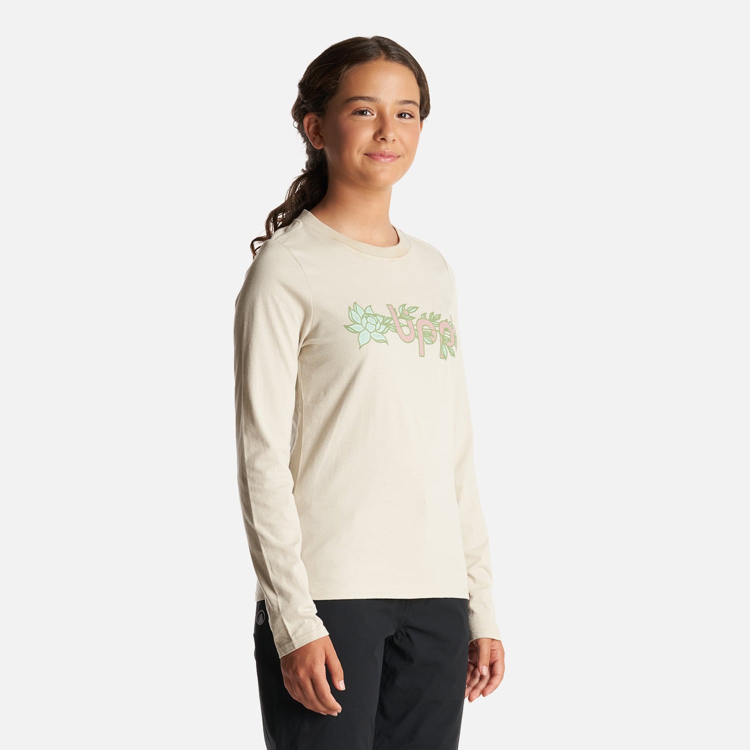 POLERA ALGODÓN NIÑA LIPPI CREMA TEEN GIRL LOGO LONG SLEEVE T-SHIRT - 3