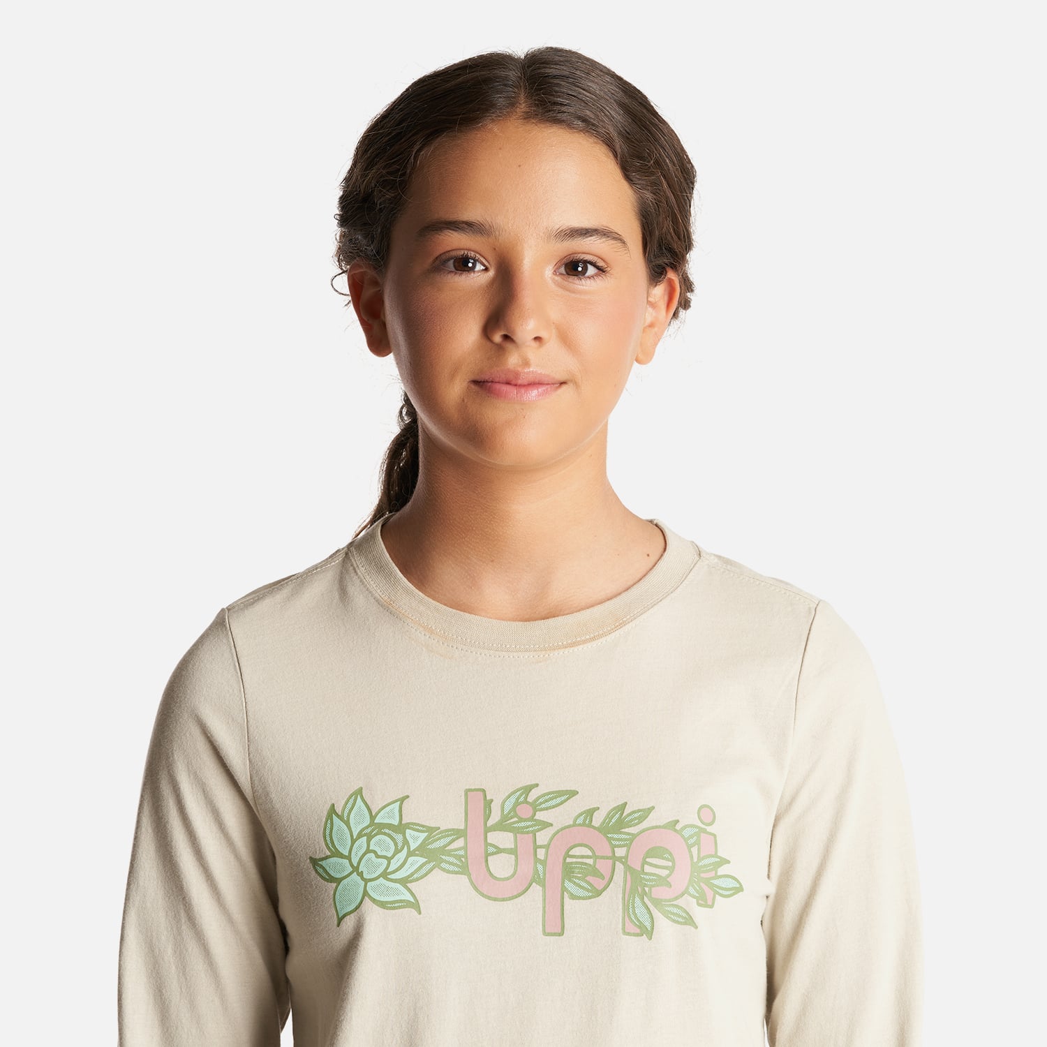 POLERA ALGODÓN NIÑA LIPPI CREMA TEEN GIRL LOGO LONG SLEEVE T-SHIRT - 5