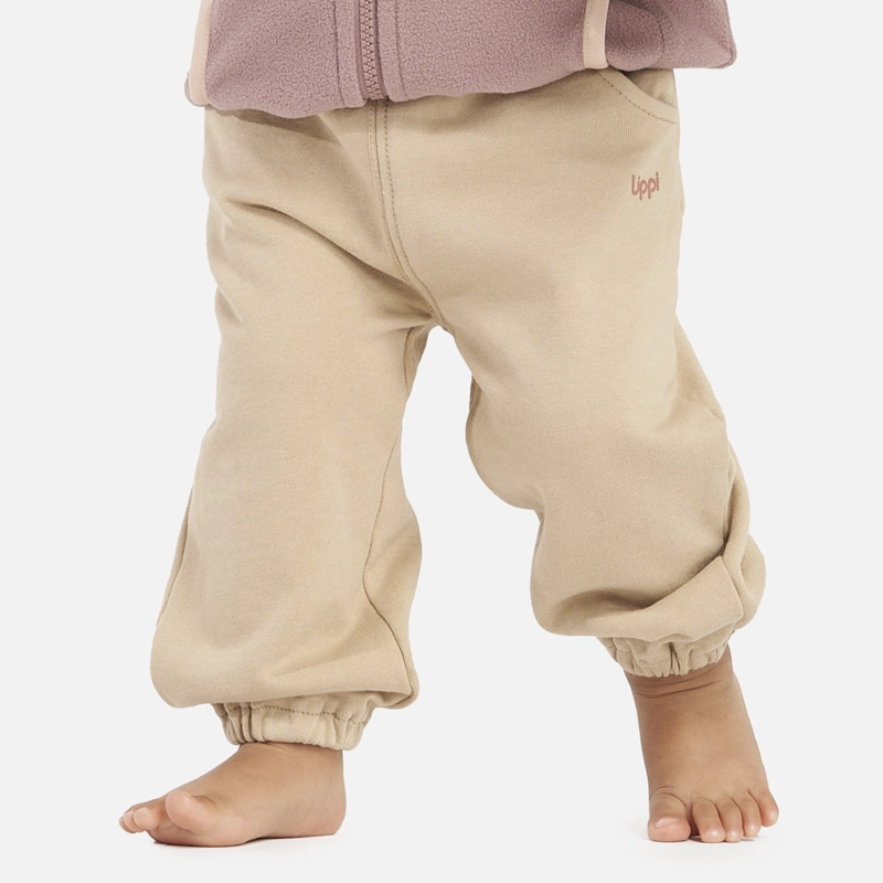 PANTALÓN ALGODÓN NIÑA LIPPI TAUPE BABY GIRL COZY PANTS - 2