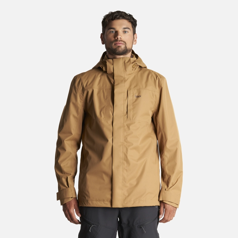 CHAQUETA HOMBRE TRES CRUCES FUSION-3 HOODY JACKET MOSTAZA OSCURO LIPPI - 2